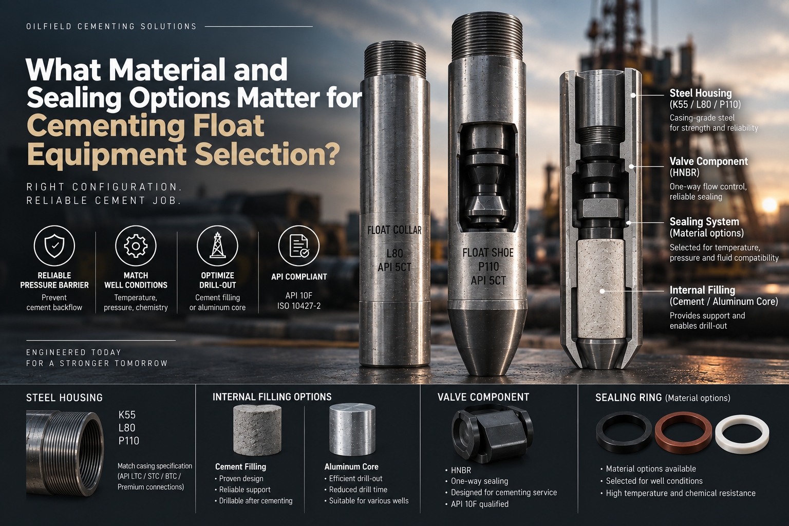 Blog perusahaan terbaru tentang How Material Configuration Affects Cementing Float Equipment Performance