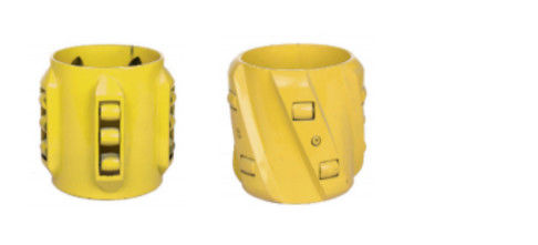 API 10D 4 1/2 Meningkatkan Kualitas Cementing Casing Spring Roller Centralizer untuk directional well bore