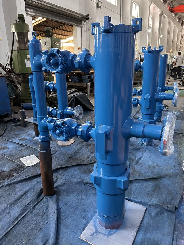 9-5/8' API Casing LTC BTC Buckle terhubung 35Mpa Tekanan Kerja 54Mpa Tekanan Uji Double Plug Cementing Head