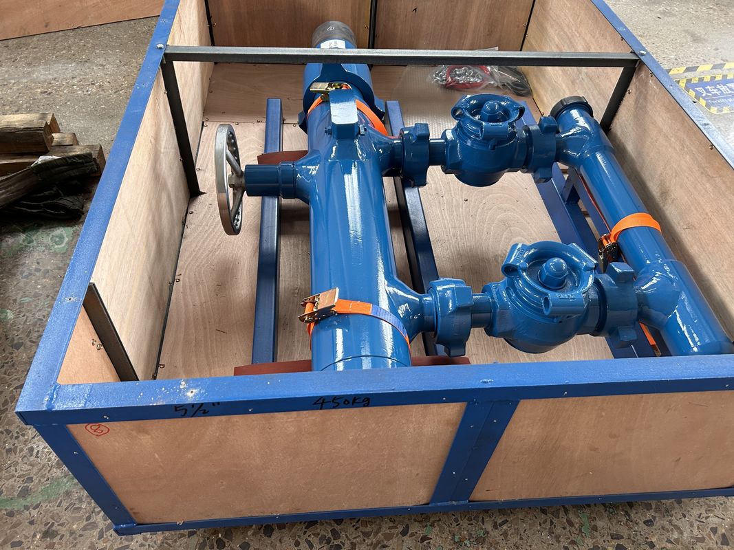 13-3/8' API Casing BTC Buckle terhubung 54Mpa Tes Tekanan Double Plug Cementing Kepala Dengan Packing Kayu 810KG