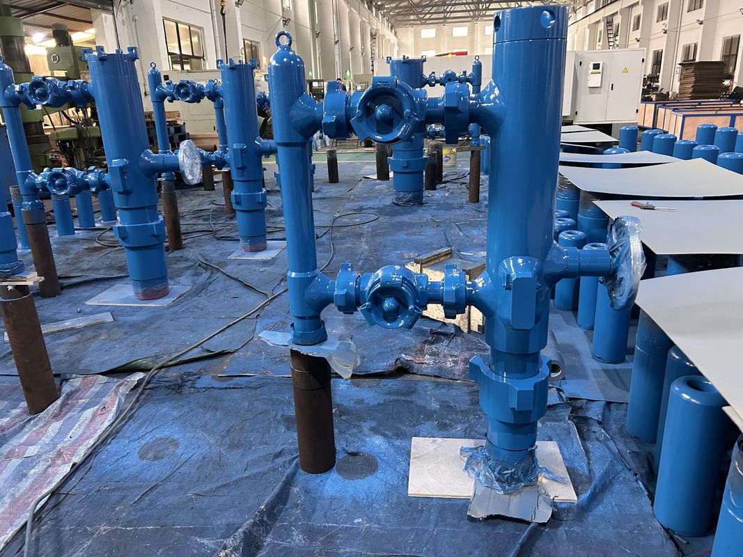 9-5/8 'API Casing LTC BTC Buckle terhubung 54Mpa Tes Tekanan Double Plug Cementing Kepala Dengan Packing Kayu 635KG