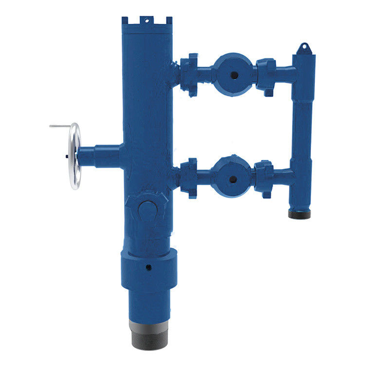 13-3/8' API Casing LTC BTC Buckle terhubung 35Mpa Tekanan Kerja Double Plug Cementing Head With Wooden Packing